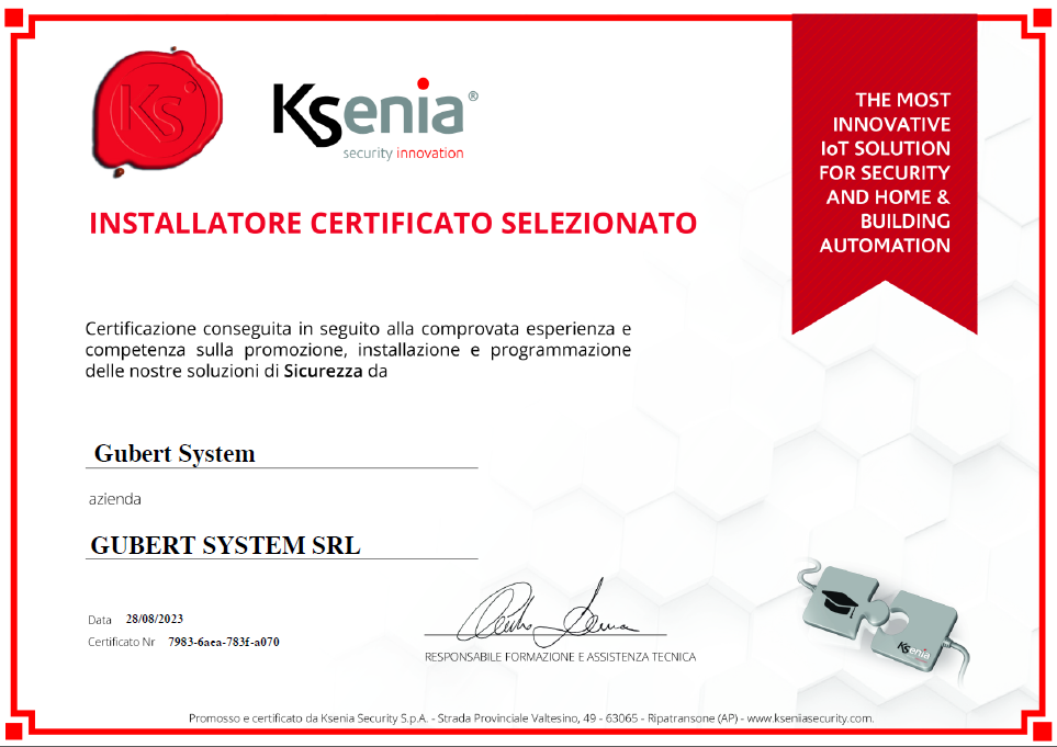 installatore certificato Ksenia